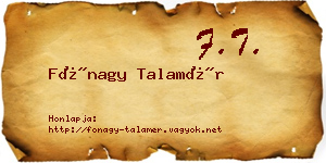 Fónagy Talamér névjegykártya